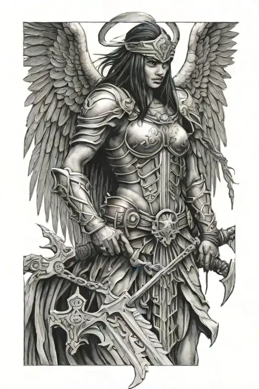 war angel tattoo tattoo design idea