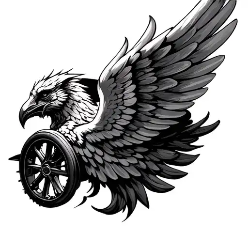winged wheel made tattoo design idea