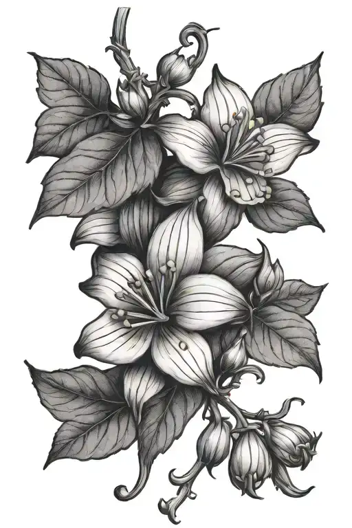 bittersweet nightshade flowers tattoo design idea