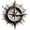 broken compass tattoo design idea
