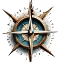 broken compass tattoo design idea