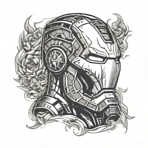 Iron Man Mask tattoo design idea