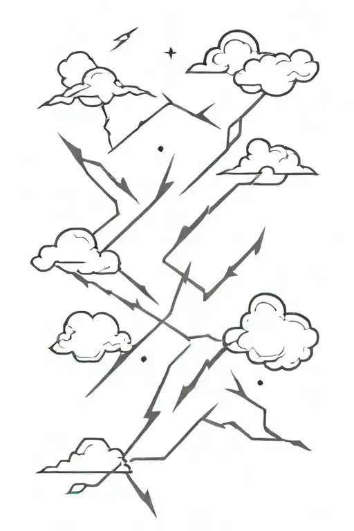 thunder and lightning tattoo design idea