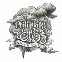 philippians 4:13 written with clouds tattoo design idea