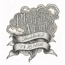 philippians 4:13 written with clouds tattoo design idea
