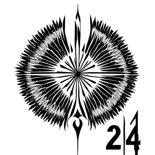 symbols for music, love, healing, growth, water, honey, and the number 24 tattoo design idea