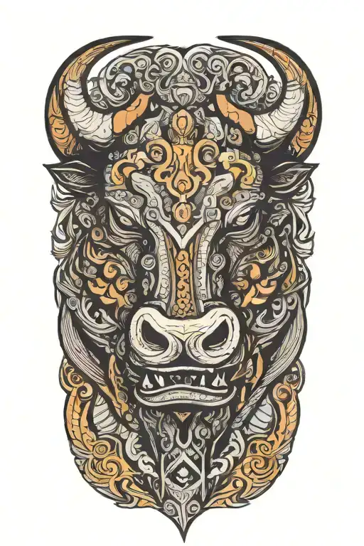 bull head tattoo design idea