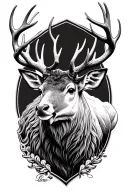 Scottish stag tattoo design idea