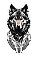 wolf celtic trinity knot dream catcher tattoo tattoo design idea