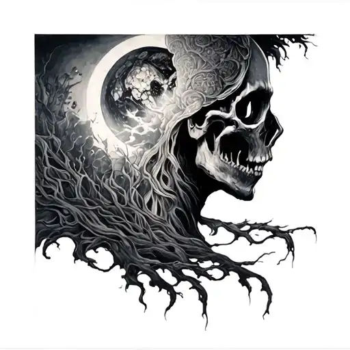 back tattoo underworld , upper world tattoo design idea