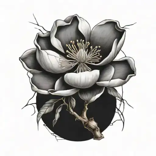 magnolia flower with kintsugi tattoo idea tattoo design idea