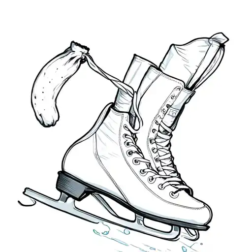 banana on ice skates tattoo design idea