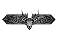 celtic deer head tattoo design idea