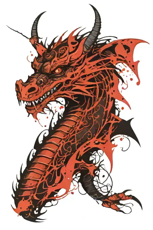 dragon tattoo. dark. creepy. tattoo design idea