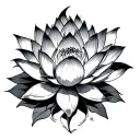 Goku and lotus flower blooming tattoo design idea