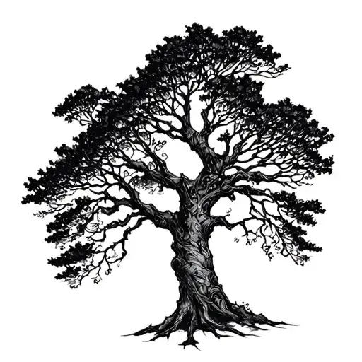 give me a tattoo design of a tree  tattoo design idea