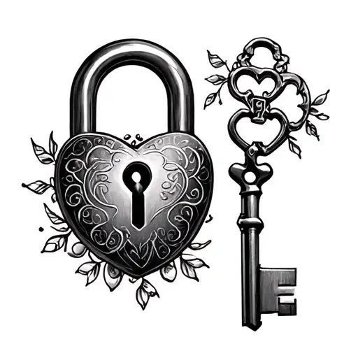 Lock And Key Couples tattoo design idea