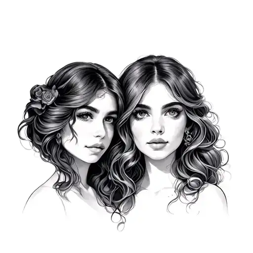 Jessica, Pisces, Italian, two twin girls tattoo design idea
