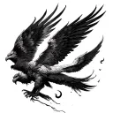 phoenix and icarus falling tattoo design idea