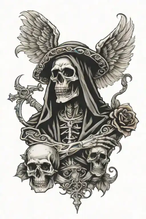 the holy death tattoo design idea