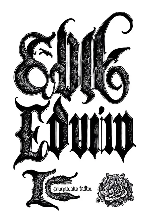 "EDWIN" OLD English font tattoo tattoo design idea