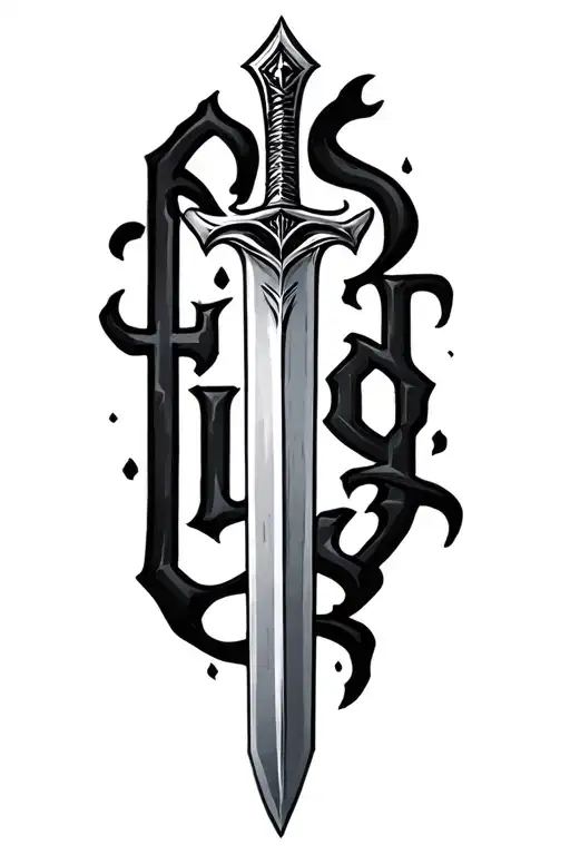"Hollow" bonfire sword tattoo design idea