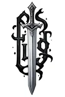 "Hollow" bonfire sword tattoo design idea