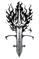 "Hollow" bonfire sword tattoo design idea