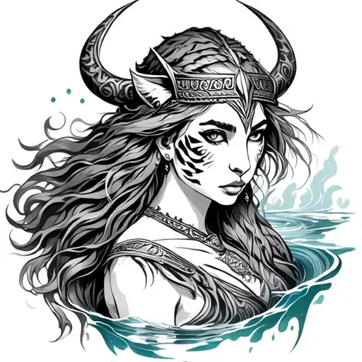 viking; inguz; sei hei ki; line art woman; leo; tiger; water; moon tattoo design idea