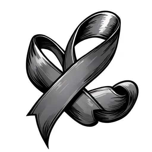 Cancer Ribbon tattoo design idea