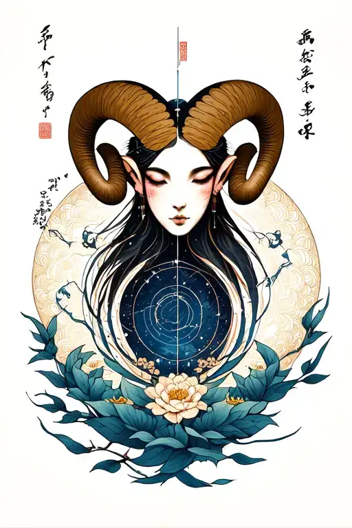 Aries and Libra constellation tattoo design idea