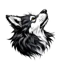 a wolf howling tattoo design idea