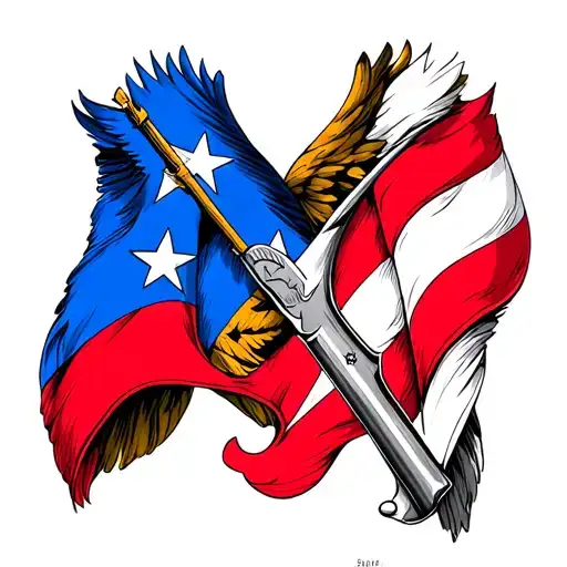 dominican republican and maryland flag forarm half sleeve tattoo design idea