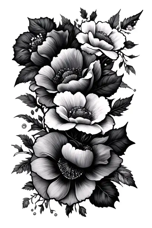 words and flowers or Roman numerals minimal tattoo design idea