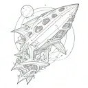 space generational ark  tattoo design idea