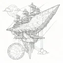 space generational ark  tattoo design idea