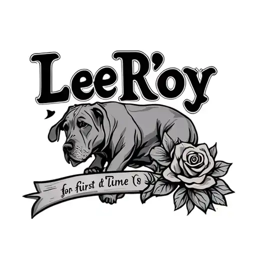 the name Lee'Roy for a first time dad linework tattoo tattoo design idea
