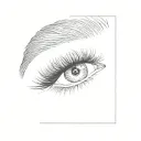 a woman's eyelashes tattoo design idea