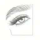 a woman's eyelashes tattoo design idea