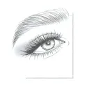 a woman's eyelashes tattoo design idea
