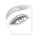 a woman's eyelashes tattoo design idea