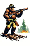 sasquatch wildland firefighter tattoo design idea