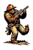sasquatch wildland firefighter tattoo design idea