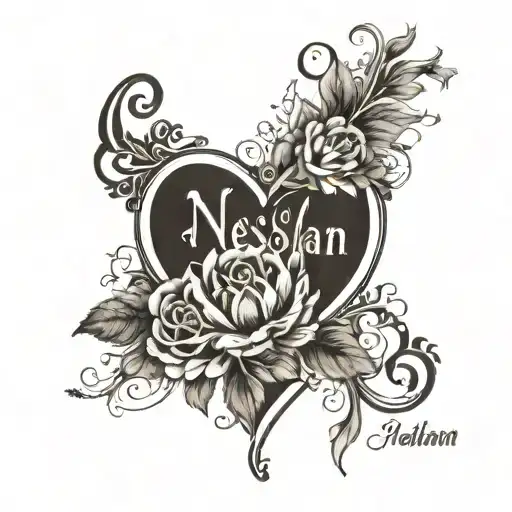 My wife's name is Neslihan. I want a heartbeat tattoo made up of her name.  tattoo design idea