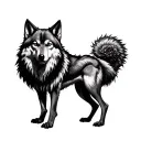 wolf feminine inner demons tattoo design idea