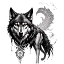 wolf feminine inner demons tattoo design idea