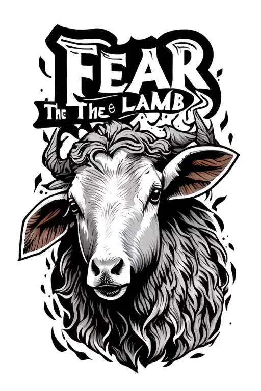 front forearm tatoo that says "Fear the Lamb" tattoo design idea