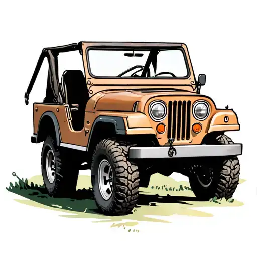 jeep cj7 with soft top tattoo design idea