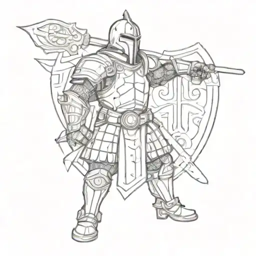 waffle knight tattoo design idea