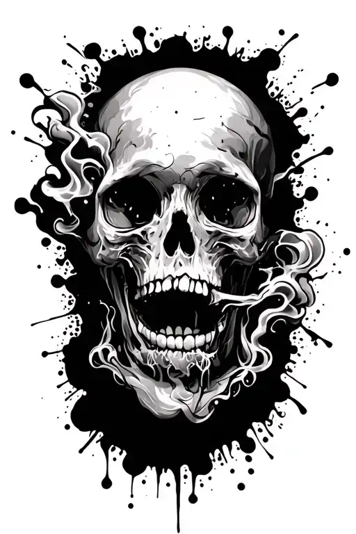 birth related tattoo inc splatter with smoke fillers tattoo design idea